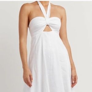 DISSH White Halter Maxi Dress